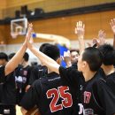 各ドリルが終わればみんなでハイタッチ