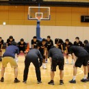 横地 聖真選手(春日井市立岩成台中学校 3年)が声がけし、練習スタート