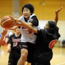 ゴールに向かう森 美月選手(松山市立勝山中学校 3年)