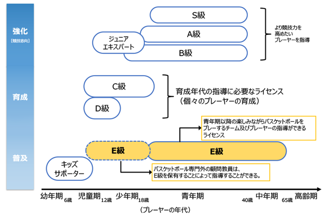 新ライセンス体系（指導対象と必要なライセンス区分）